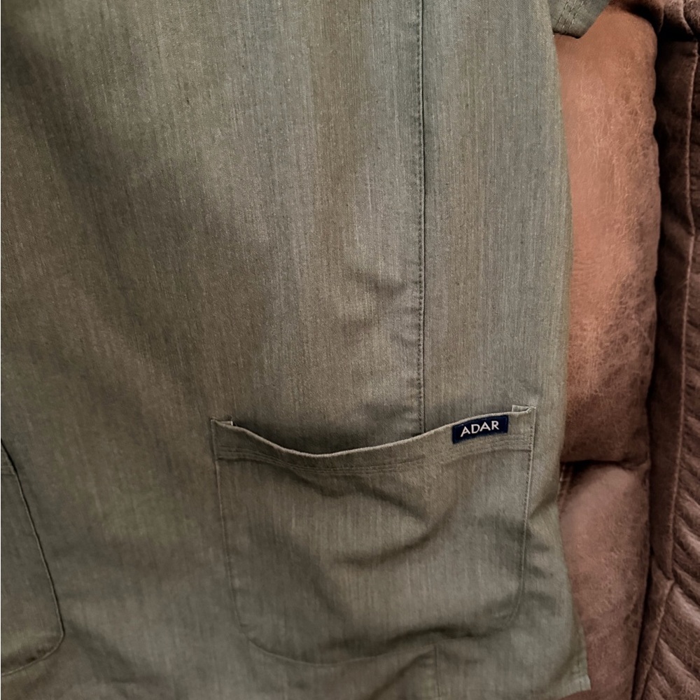 Adar Pro Olive Green Women’s Scrub Set - Top & Pants - Picture 9 of 11